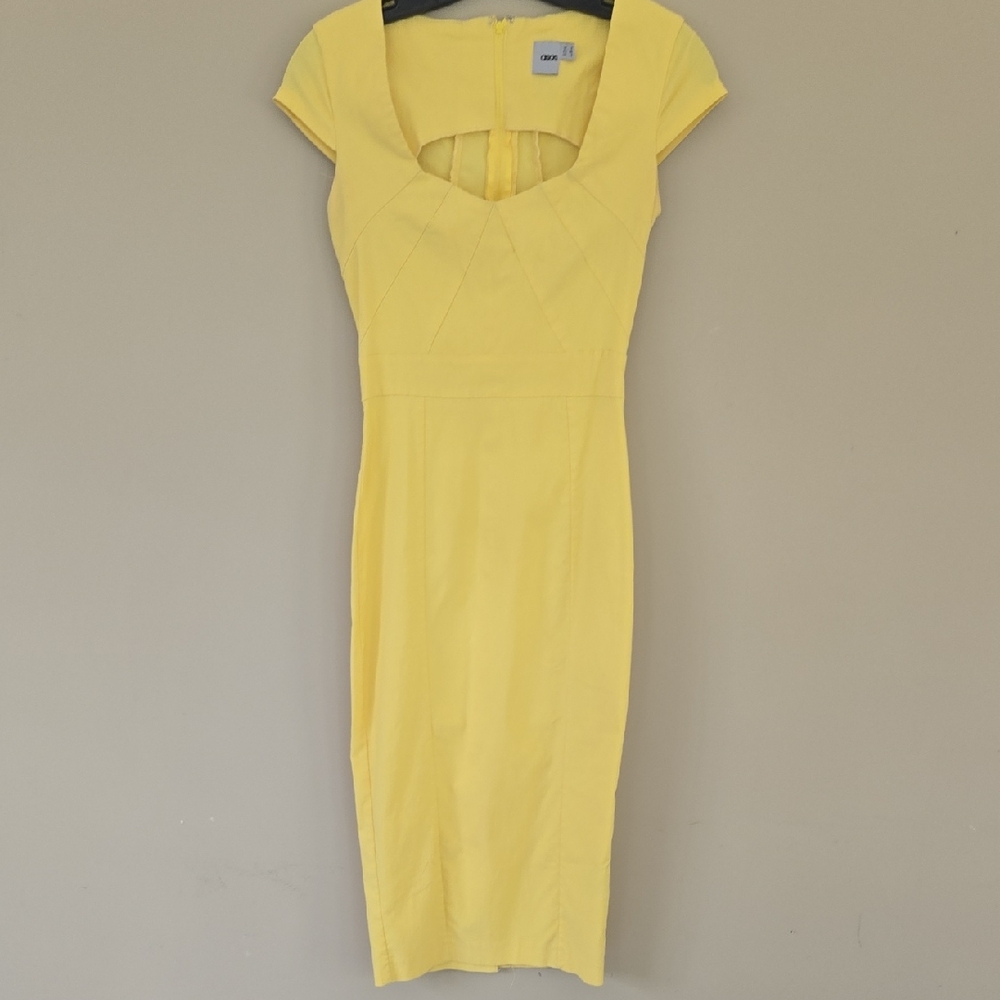 ASOS Yellow Cap Sleeve Dress, Size 4